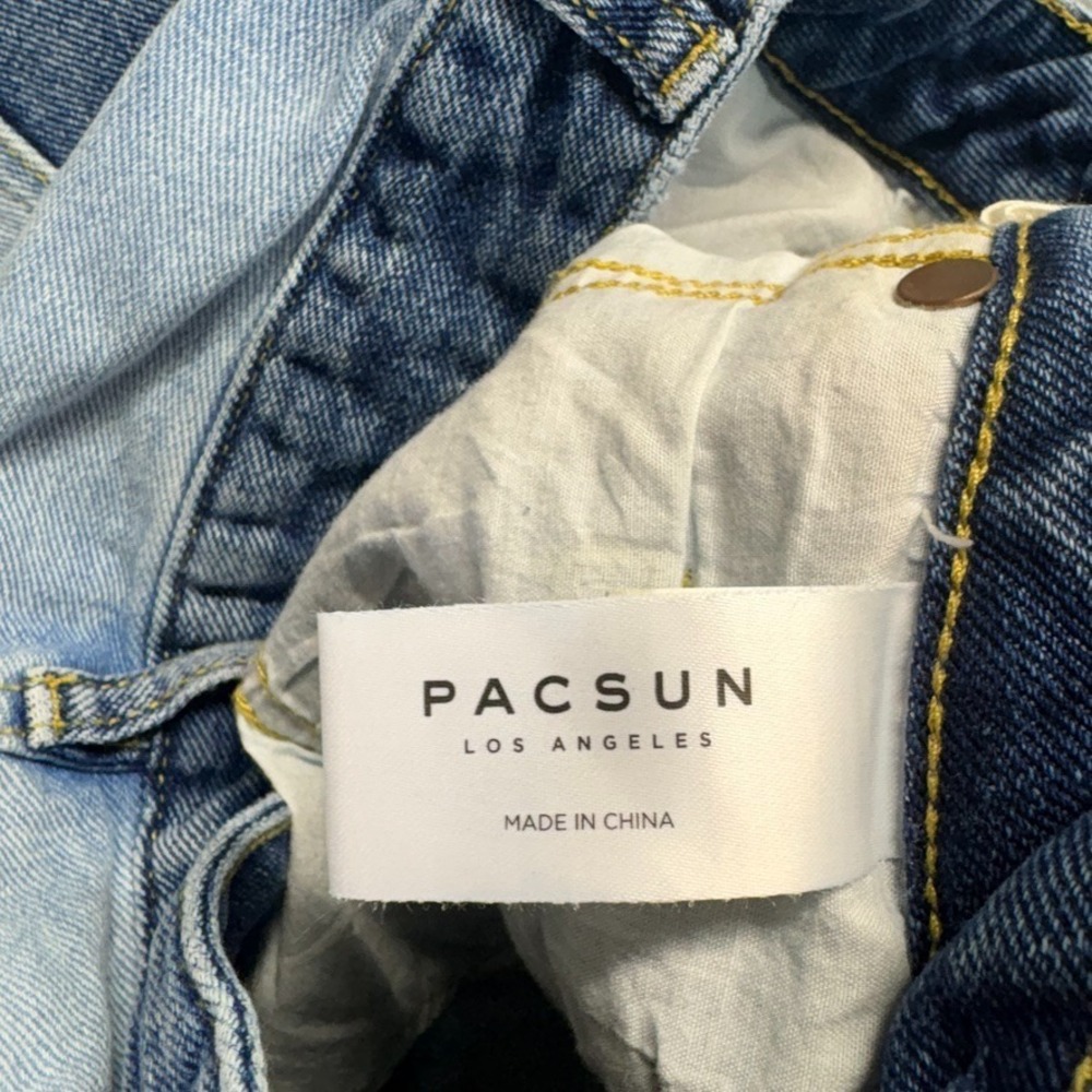 Pacsun Jeans Womens 25 Blue 90s Boyfriend Eco Two Tone Stacked Baggy High Rise - Picture 9 of 11